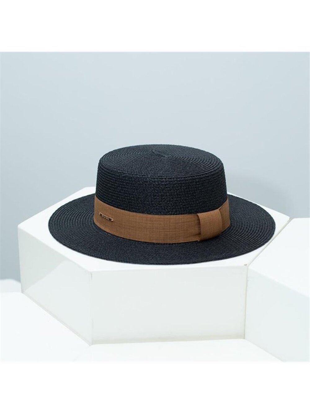 Straw Boater Hat with Ribbon - Picture 7 of 7
